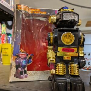 Titre : RARE Vintage 1985 Forcebot Robot Model 3366 - BoToy BLACK & GOLD - W/ BO